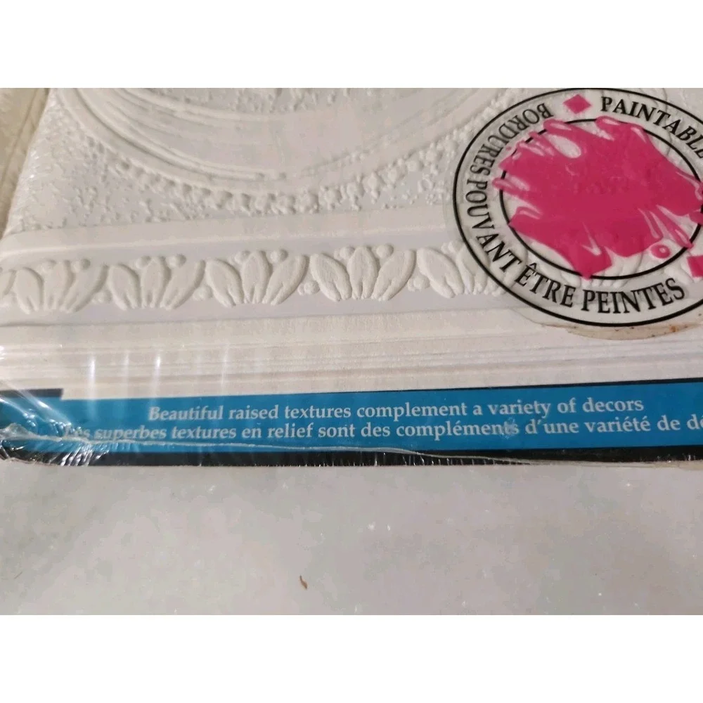 3/ SWAG & BOW Applique Paintable Imperial 5yd  Borders APC9056B New Old Stock